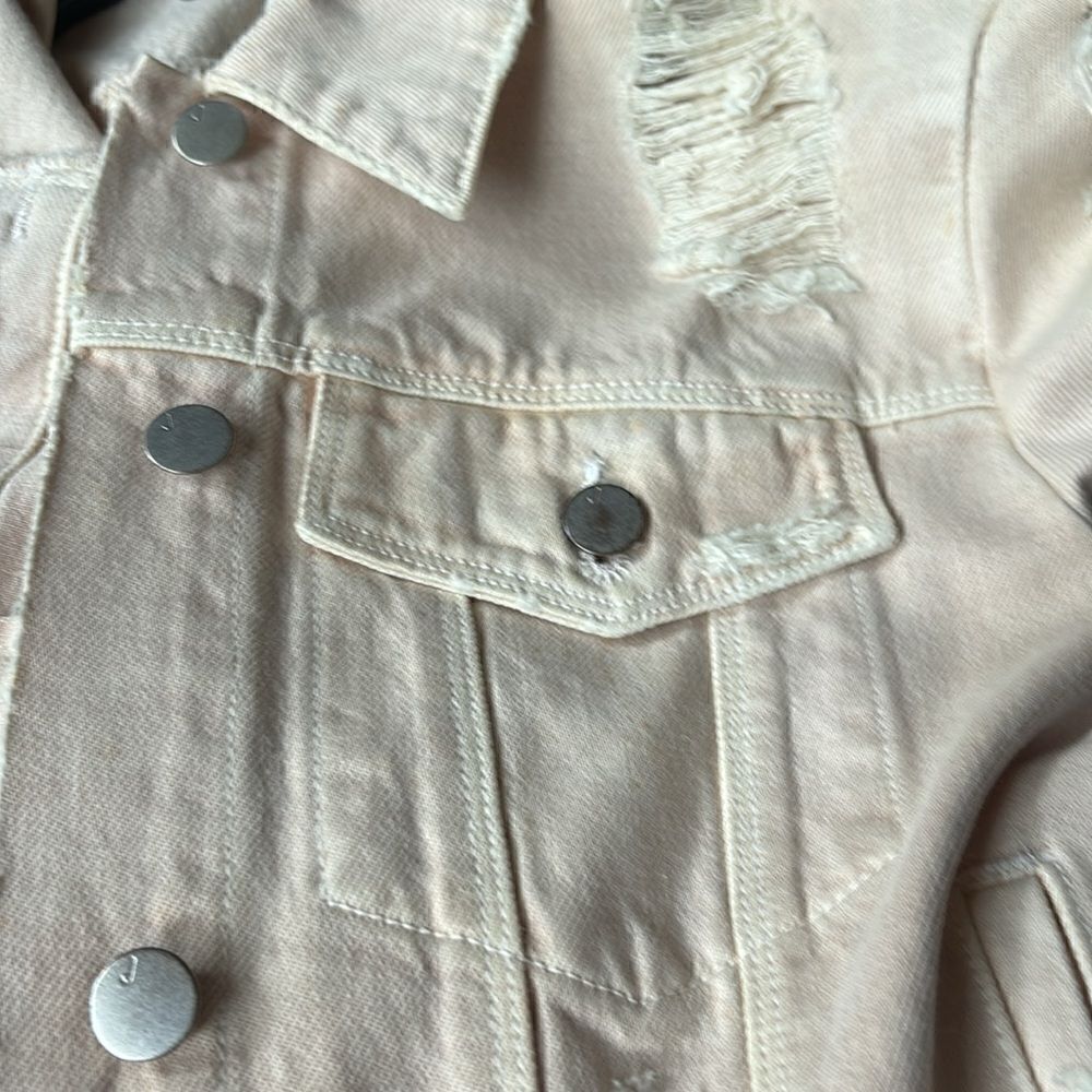 J Brand Cream Distressed & Ripped
Denim Buttoned Jacket M - Picture 13 of 13